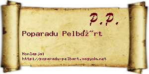 Poparadu Pelbárt névjegykártya